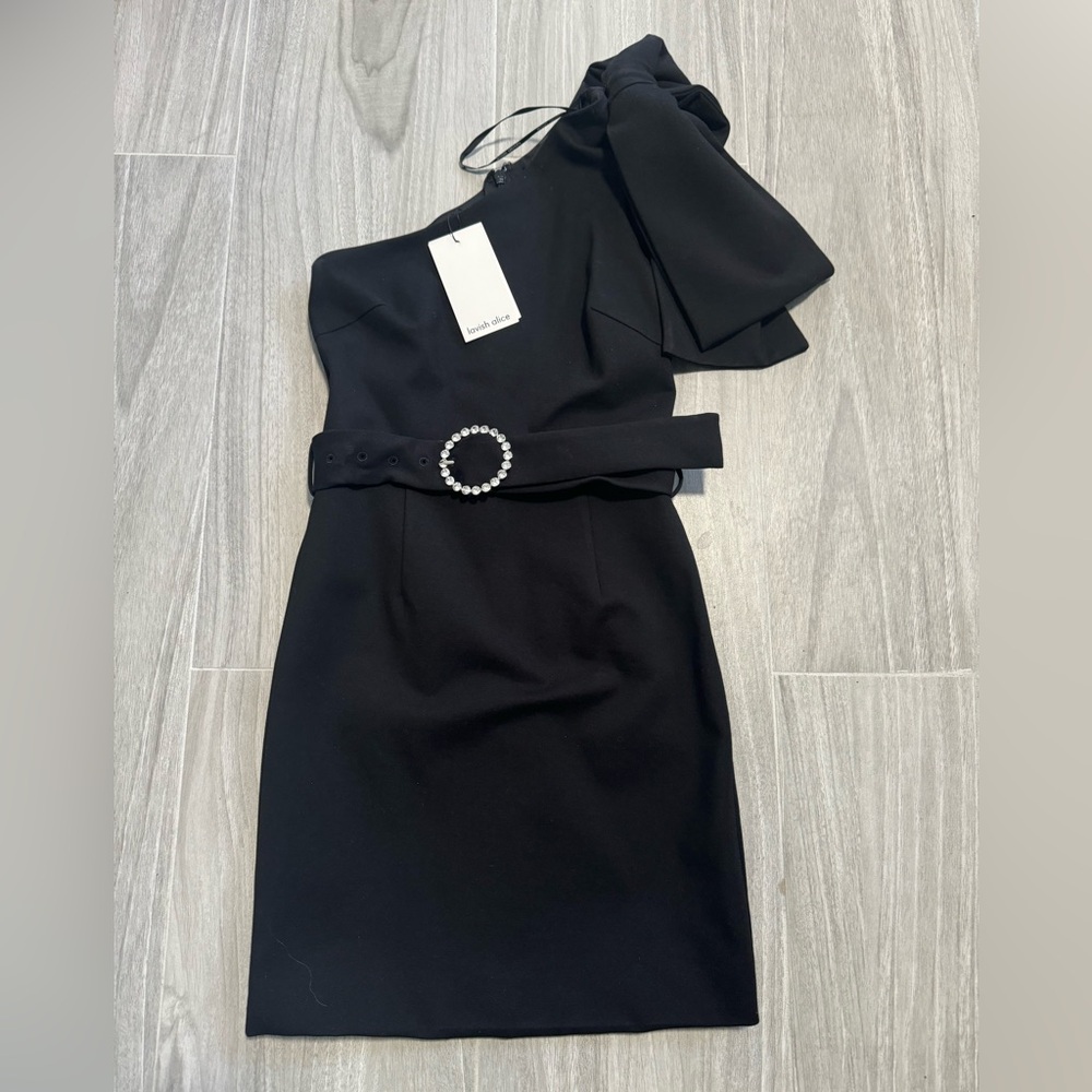 Lavish Alice Black One Shoulder Dress
